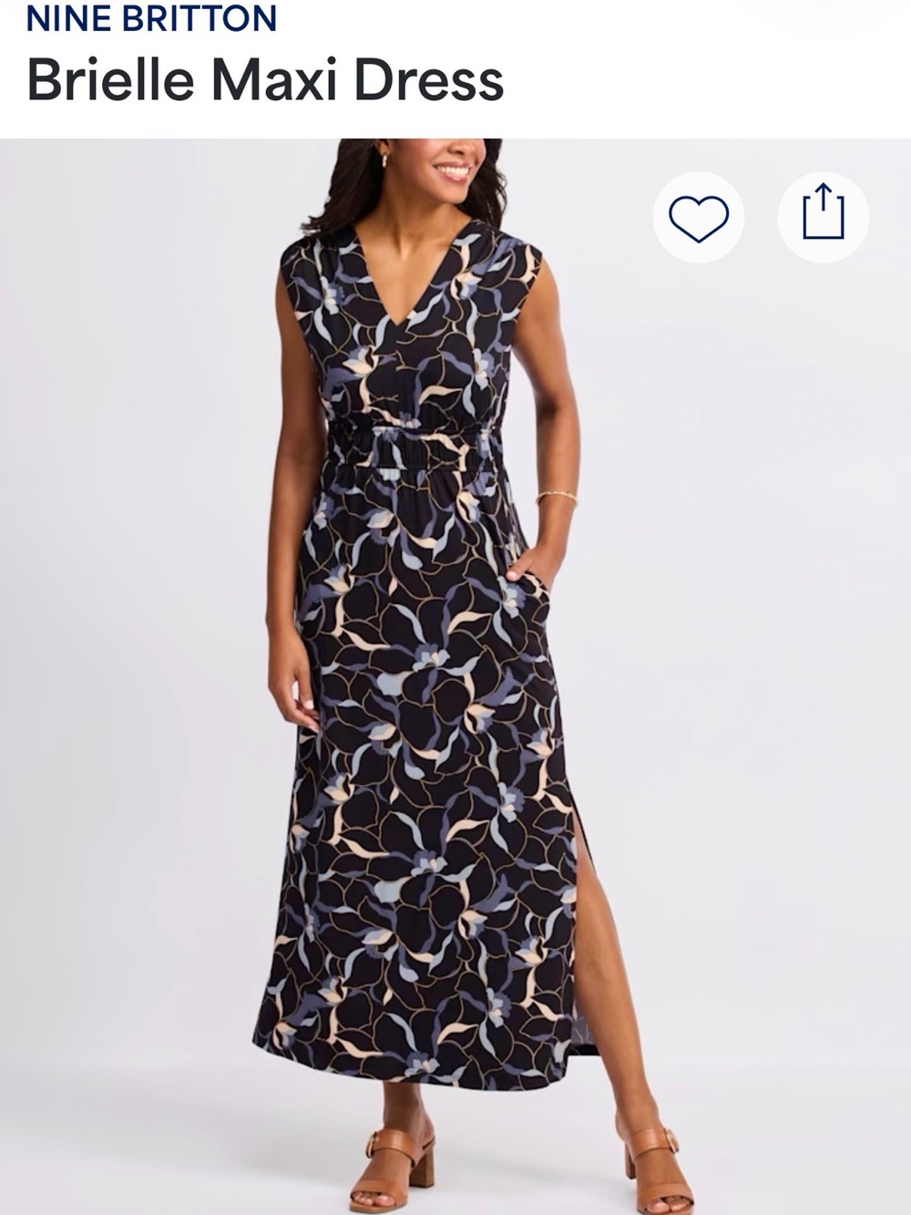 Nine Britton Brielle Maxi Dress Floral V Neck Size L Stitch Fix
